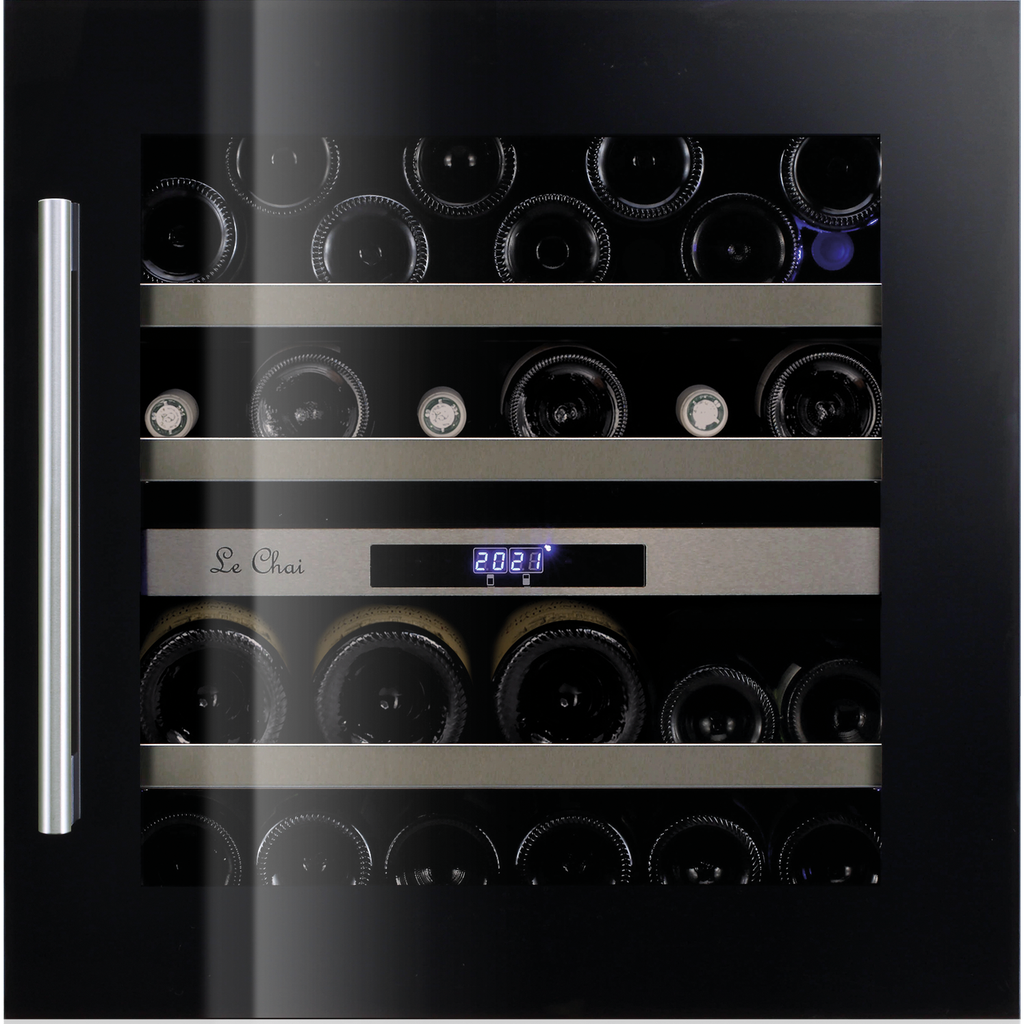 Le Chai LBN3460 Integreret Vinkøleskab – 2 Temperaturzoner – Sort Glas – Brugt