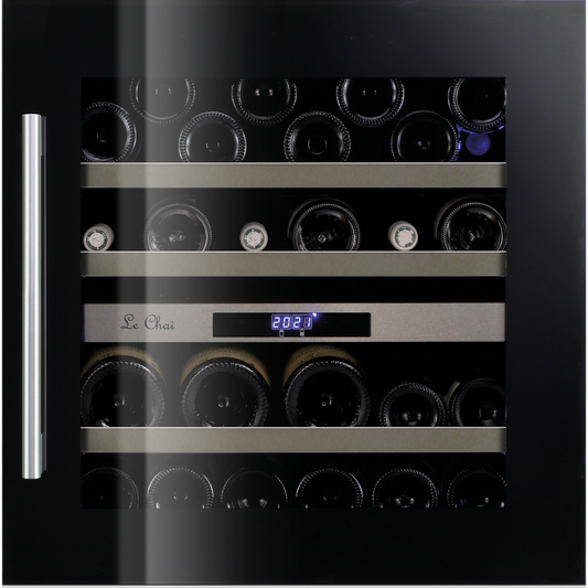 Le Chai LBN3460 Integreret Vinkøleskab – 2 Temperaturzoner – Sort Glas – Brugt