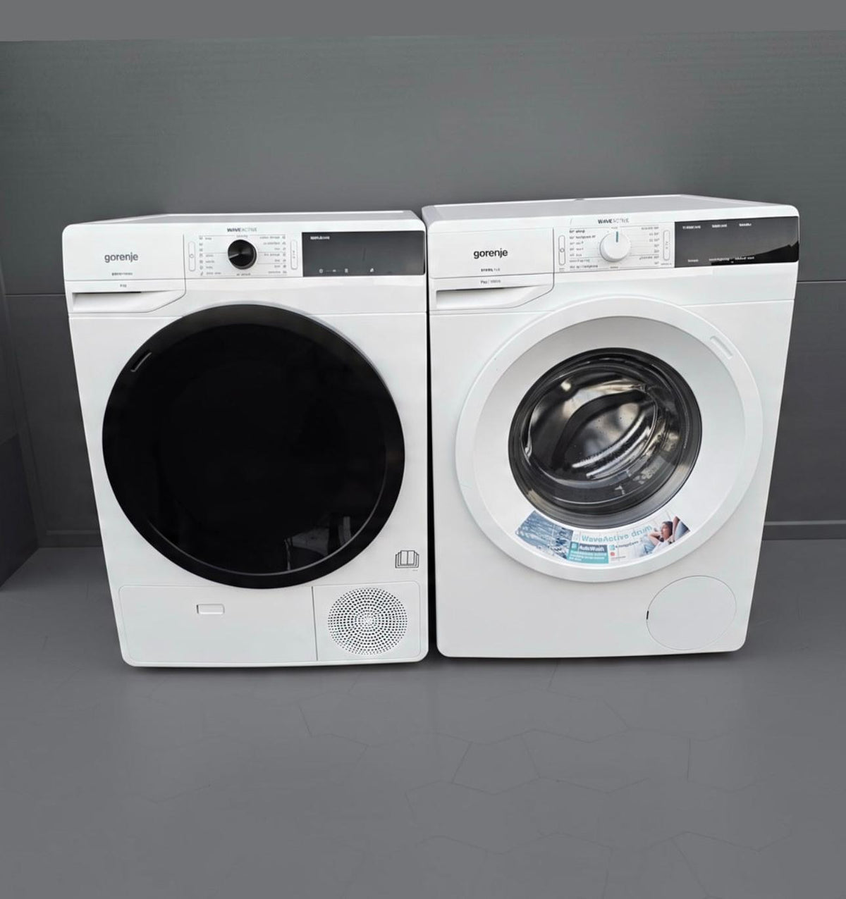 Gorenje WES743 + DPE8B Vaskesæt – 7 kg Vaskemaskine + 8 kg Kondenstørretumbler – Brugt